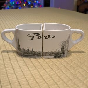 Valentine Paris 2 Mugs White Black Matching Together Dessapt Editions Couples